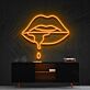 Lippen mit Tropfen LED-Neonschild Wohnzimmer Bar