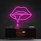 Lippen mit Tropfen LED-Neonschild Wohnzimmer Bar