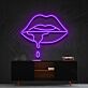 Lippen mit Tropfen LED-Neonschild Wohnzimmer Bar