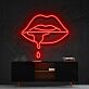 Lippen mit Tropfen LED-Neonschild Wohnzimmer Bar