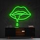 Lippen mit Tropfen LED-Neonschild Wohnzimmer Bar