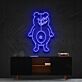 Bär mit geteiltem Gesicht LED-Neonschild Gaming Zimmer