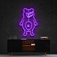 Bär mit geteiltem Gesicht LED-Neonschild Gaming Zimmer