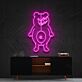 Bär mit geteiltem Gesicht LED-Neonschild Gaming Zimmer
