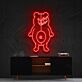 Bär mit geteiltem Gesicht LED-Neonschild Gaming Zimmer