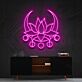 Lotusblume mit Mondsymbolen LED-Neonschild Wohnzimmer Yoga Studio