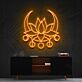 Lotusblume mit Mondsymbolen LED-Neonschild Wohnzimmer Yoga Studio