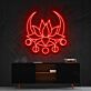 Lotusblume mit Mondsymbolen LED-Neonschild Wohnzimmer Yoga Studio