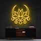 Lotusblume mit Mondsymbolen LED-Neonschild Wohnzimmer Yoga Studio