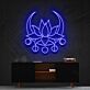 Lotusblume mit Mondsymbolen LED-Neonschild Wohnzimmer Yoga Studio