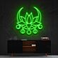 Lotusblume mit Mondsymbolen LED-Neonschild Wohnzimmer Yoga Studio