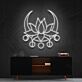 Lotusblume mit Mondsymbolen LED-Neonschild Wohnzimmer Yoga Studio
