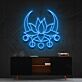 Lotusblume mit Mondsymbolen LED-Neonschild Wohnzimmer Yoga Studio