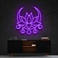 Lotusblume mit Mondsymbolen LED-Neonschild Wohnzimmer Yoga Studio