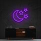 Halbmond und Sterne LED-Neonschild Wohnzimmer Schlafzimmer