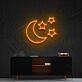 Halbmond und Sterne LED-Neonschild Wohnzimmer Schlafzimmer
