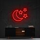 Halbmond und Sterne LED-Neonschild Wohnzimmer Schlafzimmer