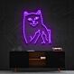 Katze mit erhobenen Mittelfingern LED-Neonschild Wohnzimmer Bar