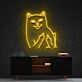 Katze mit erhobenen Mittelfingern LED-Neonschild Wohnzimmer Bar