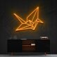 Origami Kranich LED-Neonschild Wohnzimmer Büro