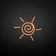 Sonne mit Spiralzentrum LED-Neonschild Wohnzimmer Kinderzimmer