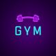 GYM LED Neonschild mit Hantel für Fitnessraum und Homegym