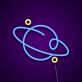 Planet mit Ringen LED-Neonschild Wohnzimmer Kinderzimmer