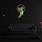 Skelett Hand mit Rose LED-Neonschild für Bar Tattoo Studio