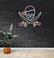 Piraten Totenkopf mit gekreuzten Säbeln LED-Neonschild Bar Club