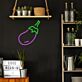 Aubergine als LED-Neonschild