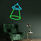 UFO mit Lichtstrahl LED-Neonschild Gaming Wohnzimmer