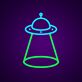 UFO mit Lichtstrahl LED-Neonschild Gaming Wohnzimmer