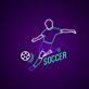 Fußballspieler LED Neonschild für Sporthalle und Umkleideraum