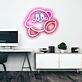 rosa Spielfigur mit rundem Körper LED-Neonschild Gamingzimmer
