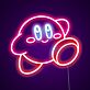 rosa Spielfigur mit rundem Körper LED-Neonschild Gamingzimmer