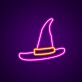Hexenhut LED-Neonschild Halloween Party