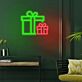 Geschenkbox mit Schleife LED-Neonschild für Wohnzimmer und Party