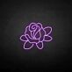 Rosenblüte mit Blättern LED-Neonschild Wohnzimmer Dekoration