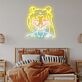 Anime Mädchen mit Zöpfen LED-Neonschild für Gamingzimmer Wohnzimmer