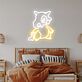Comic-Dinosaurier mit Schädelmaske LED-Neonschild Schlafzimmer Gamingzimmer
