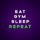 EAT GYM SLEEP REPEAT LED-Neonschild für Fitnessstudio und Wohnzimmer