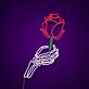 Skelett Hand mit Rose LED-Neonschild für Bar und Tattoo Studio