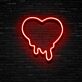 tropfendes Herz LED-Neonschild für Wohnzimmer oder Bar