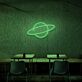 Planet mit Ring LED-Neonschild für Café oder Wohnzimmer