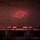 Planet mit Ring LED-Neonschild für Café oder Wohnzimmer