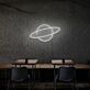 Planet mit Ring LED-Neonschild für Café oder Wohnzimmer