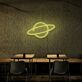 Planet mit Ring LED-Neonschild für Café oder Wohnzimmer