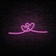 zwei verbundene Herzen LED-Neonschild für Wohnzimmer oder Schlafzimmer