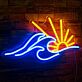 Meereswellen mit Sonnenaufgang LED-Neonschild Wohnzimmer Bar