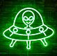 UFO mit Alien LED-Neonschild für Kinderzimmer Schlafzimmer